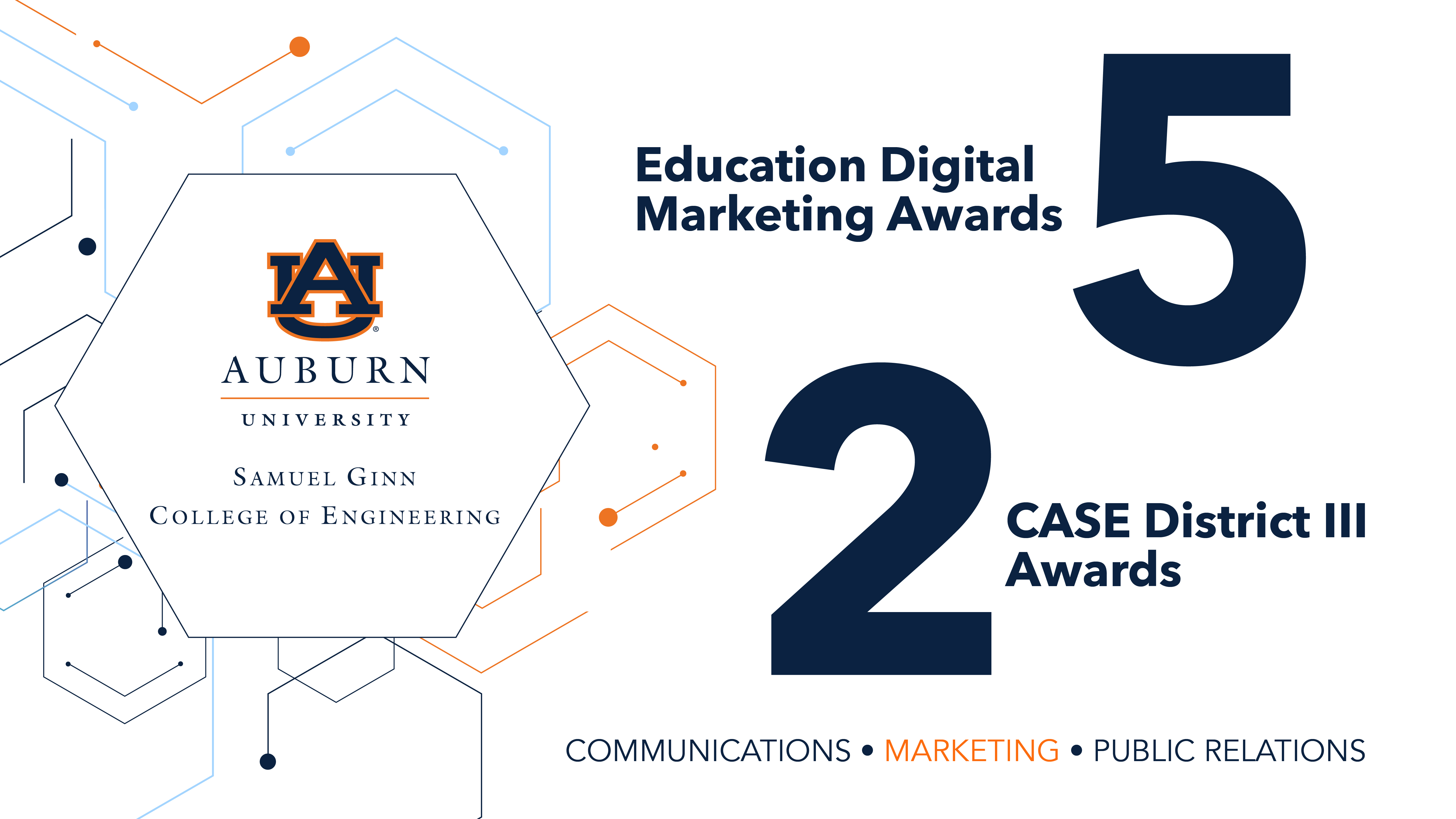 Auburn Engineering won 7 awards for excellence in communications and marketing.