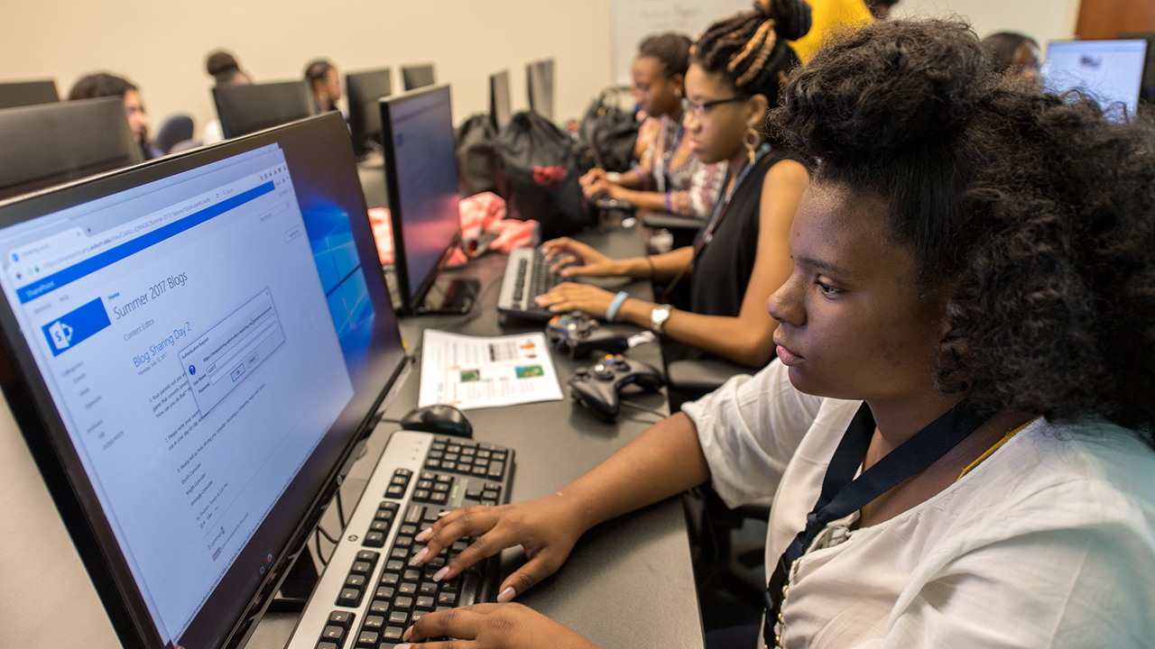 A camper is pictured from the 2017  Mentoring Alabama Girls in Computing (MAGIC) Camp.