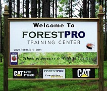 Catepillar Forest Pro Training Center Sign