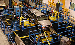 SUV on machine.