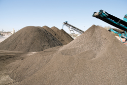 Stock pile of reclaimed asphault pavement