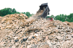 Pile of demolition concrete