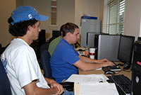 Students working in new computer lab