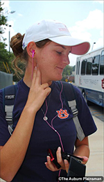 Student checking pulse