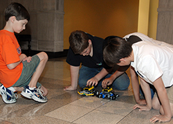 Robo Campers testing robots