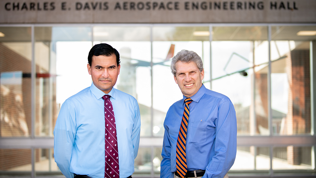 Aerospace engineering professors Imon Chakraborty and Roy Hartfield