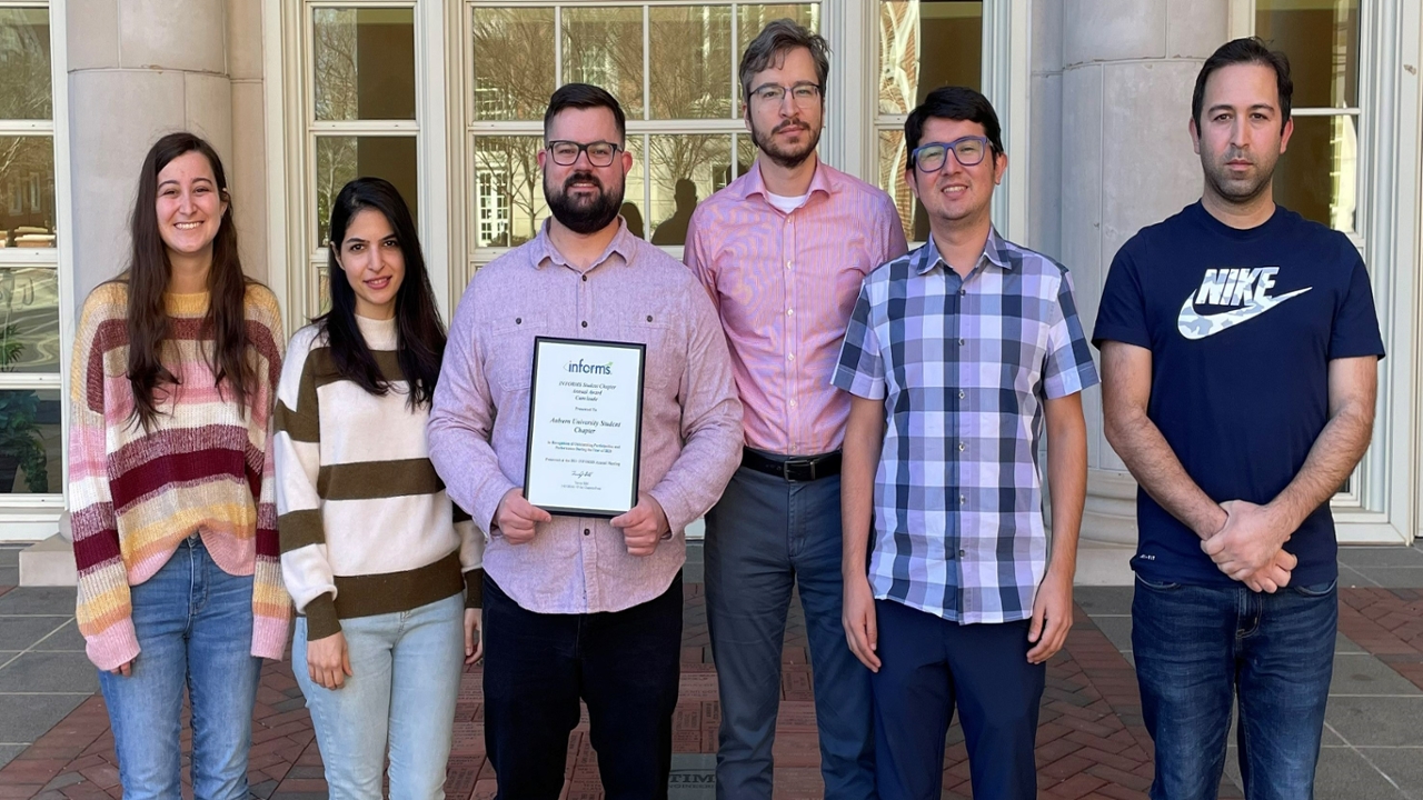 The INFORMS Student Chapter at Auburn University was recently recognized with a national Student Chapter Annual Award for 2021. 