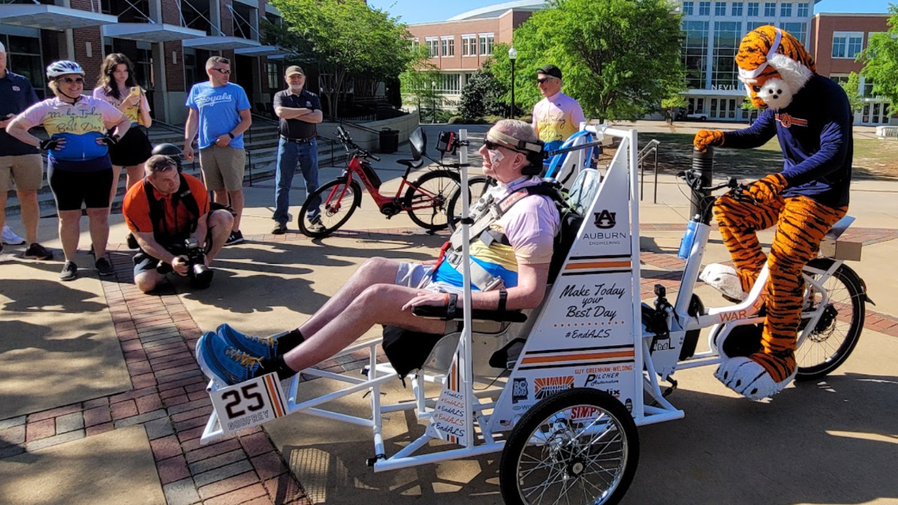 Gary Godfrey participated in the 2022 Bo Bikes Bama charity ride thanks to an adaptive bike designed by Auburn mechanical engineering students. 