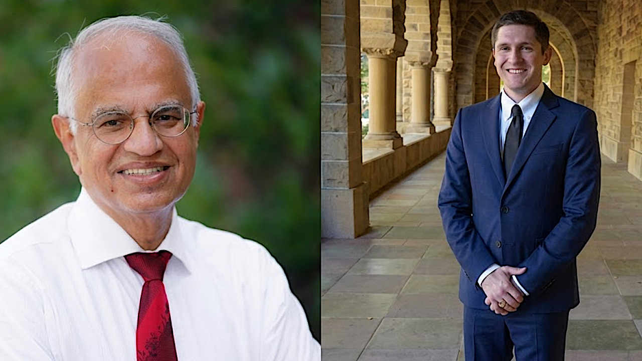 Bharat  Balasubramanian, left, and Nicholas Broadbent lead off a new speaker series hosted by the Department of Mechanical Engineering.