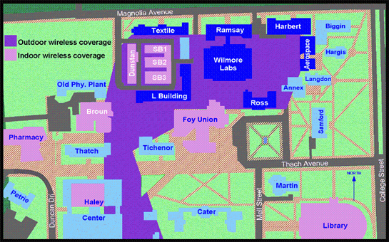 Wireless coverage area map Wireless coverage area map