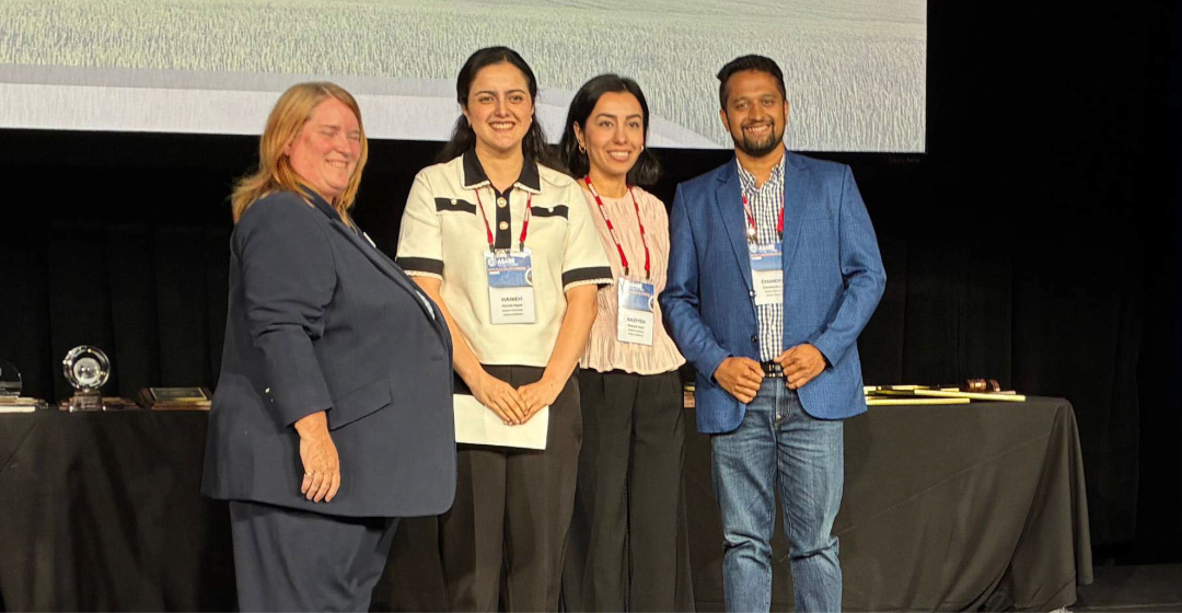 Students Hanieh Najafi, Chandra Khanal and Raziyeh Jokar at the ASABE conference,