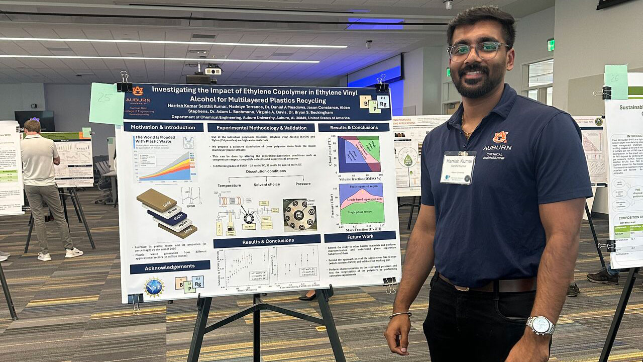 Harrish Kumar Senthil Kumar presents at the 2025 Green Materials Mini Symposium.
