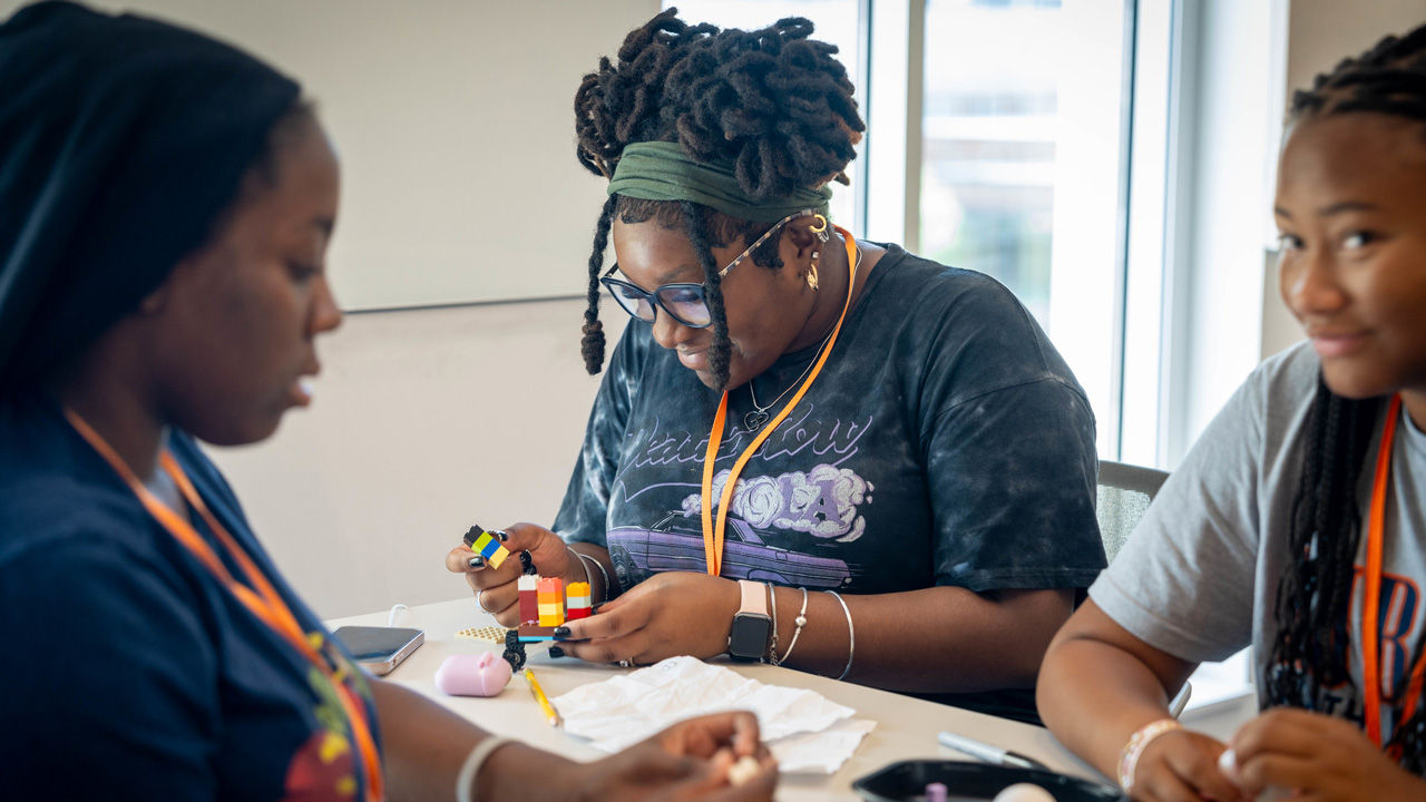 Participants in the Minority Introduction to Engineering program put engineering principles to the test with hands-on activities.