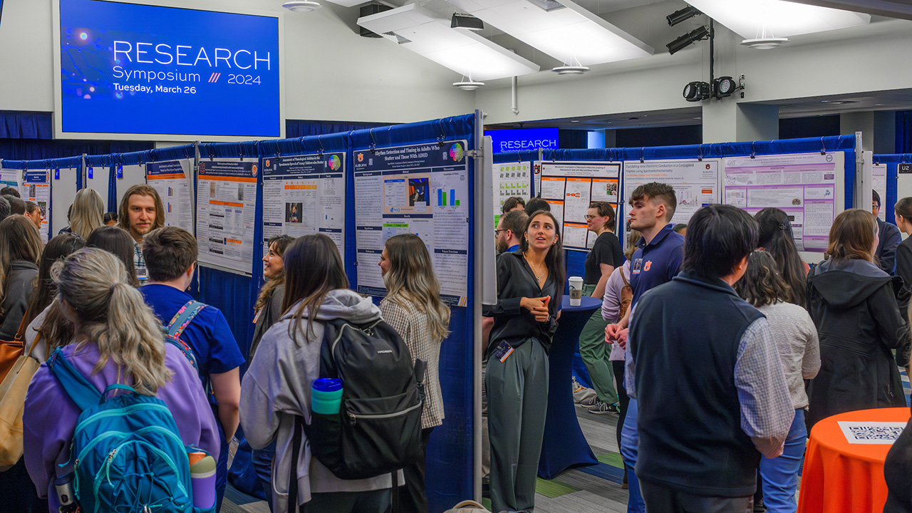 The annual Auburn University Student Research Symposium, held March 26 in the Melton Student Center, drew 450 entries.
