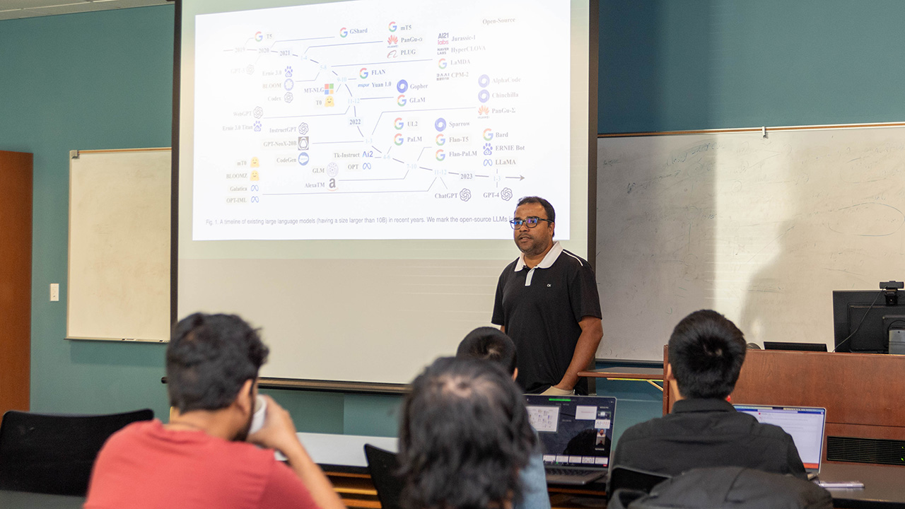 Santu Karmaker, assistant professor in computer science and software engineering, delivered the series' first presentation on Friday, September 8.