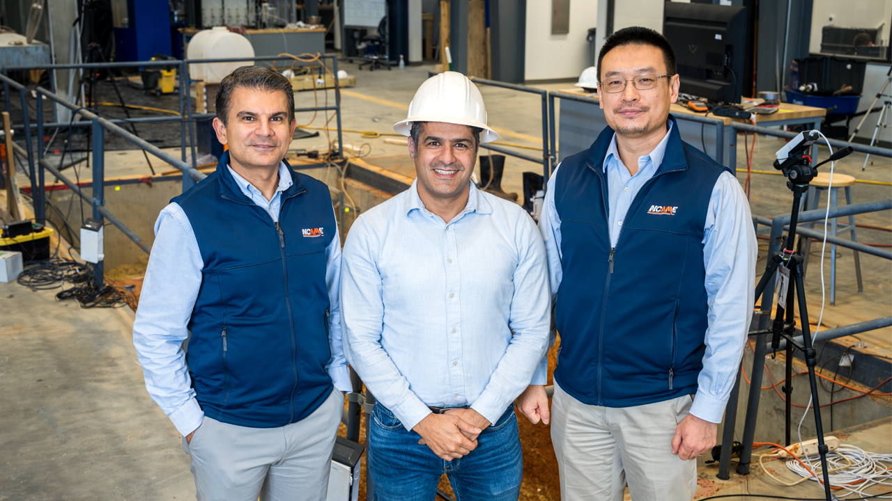 Civil and Environmental Engineering assistant professor in collaboration with the NCAME team to develop robot for efficient utility line installation 