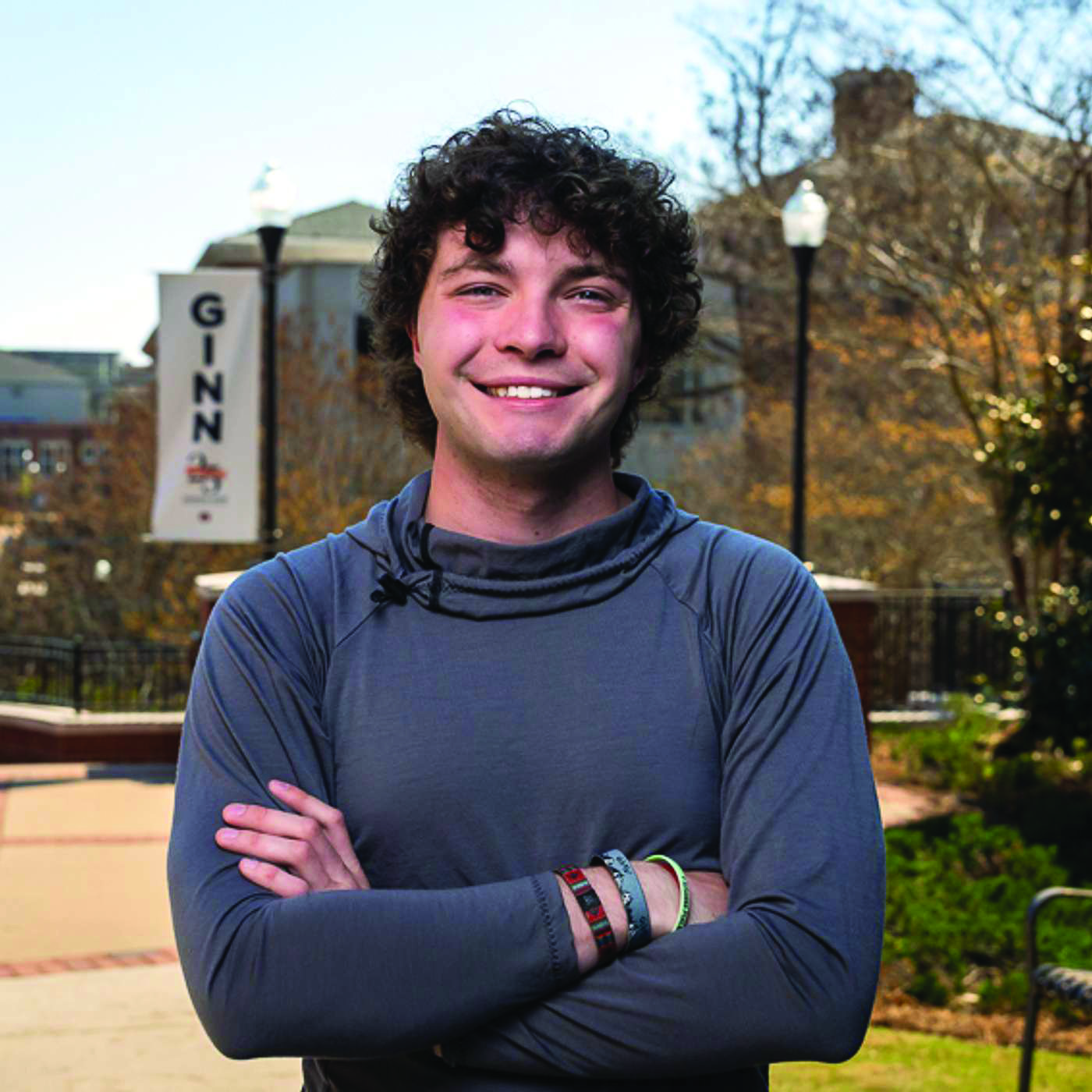 Andrew Dillard, an Auburn Engineering student, posing on campus.