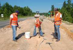 Pressure cell installation on the NCAT Pavement Test Track