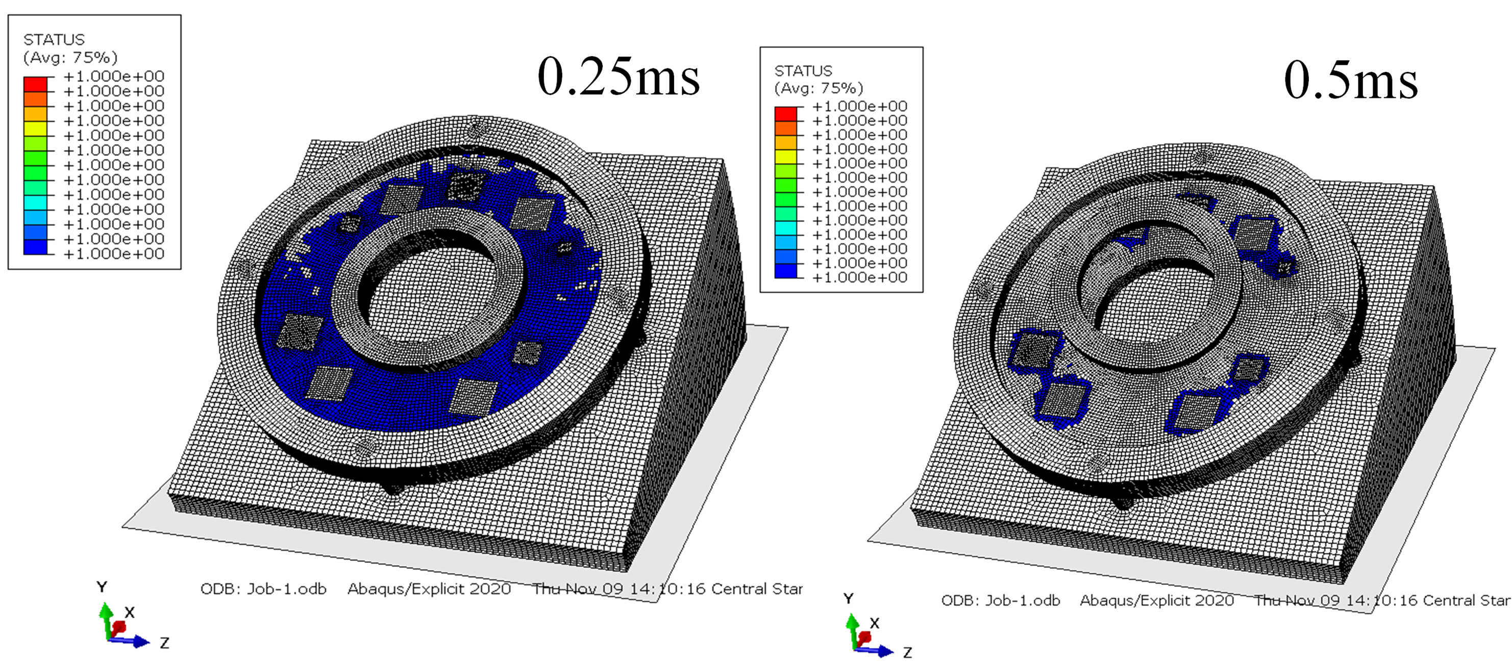 Simulation Results showing Delamination at 30-Degree Drop Angle