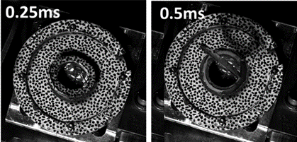 Experimental results showing Delamination at 30-degree drop angle