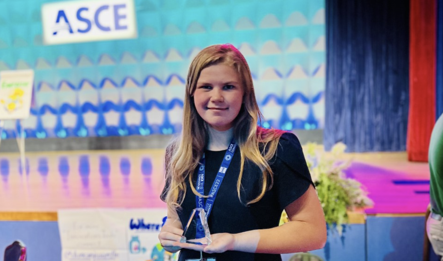 18-year-old civil and environmental engineering junior Morgan Burk was one of two Auburn students taking home first place in the ASCE Innovation Contest at the recent ASCE 2022 Convention in Anaheim, California.