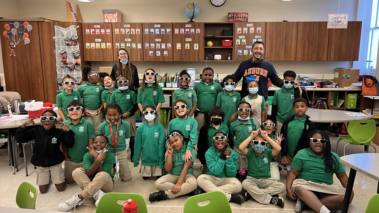 Kevin Ickles' second-grade class at Knoxville's Emerald Academy. 