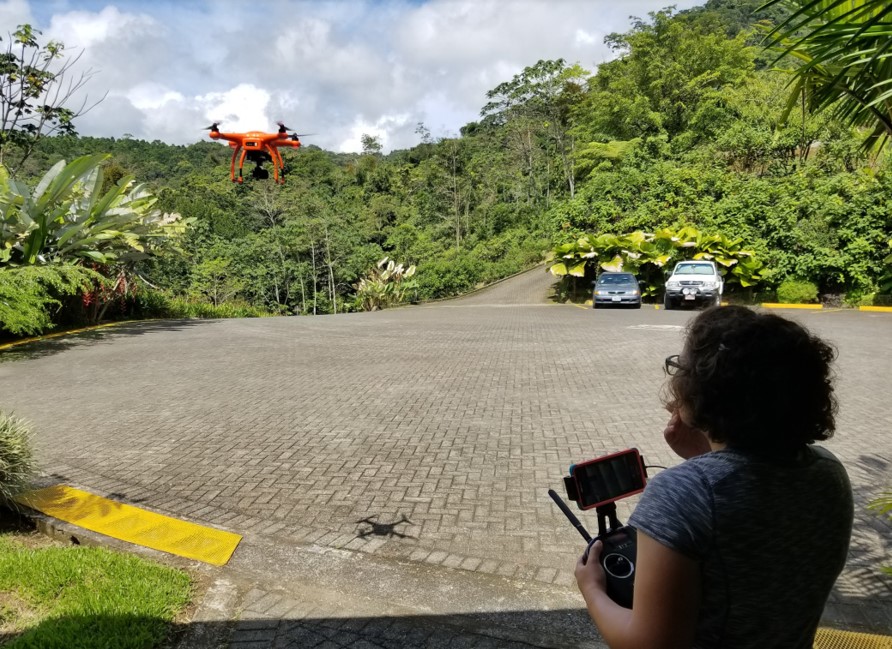 Beth Prior with drone