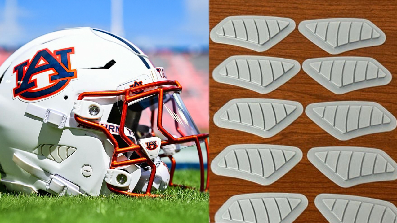 Auburn is one of several teams now utilizing XO Armor's custom-built, noise-reducing ear hole covers for football helmets.