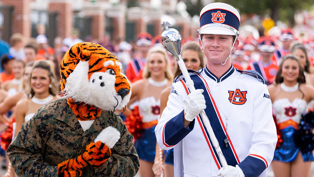 Ross Tolbert is one of four drum majors leading the Auburn University Marching Band this football season.