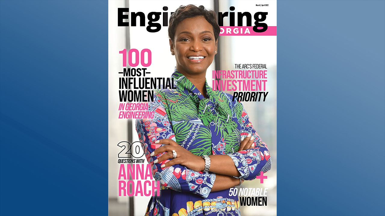 Cover of March issue of Engineering Georgia magazine featuring 100 most influential women in Georgia engineering  