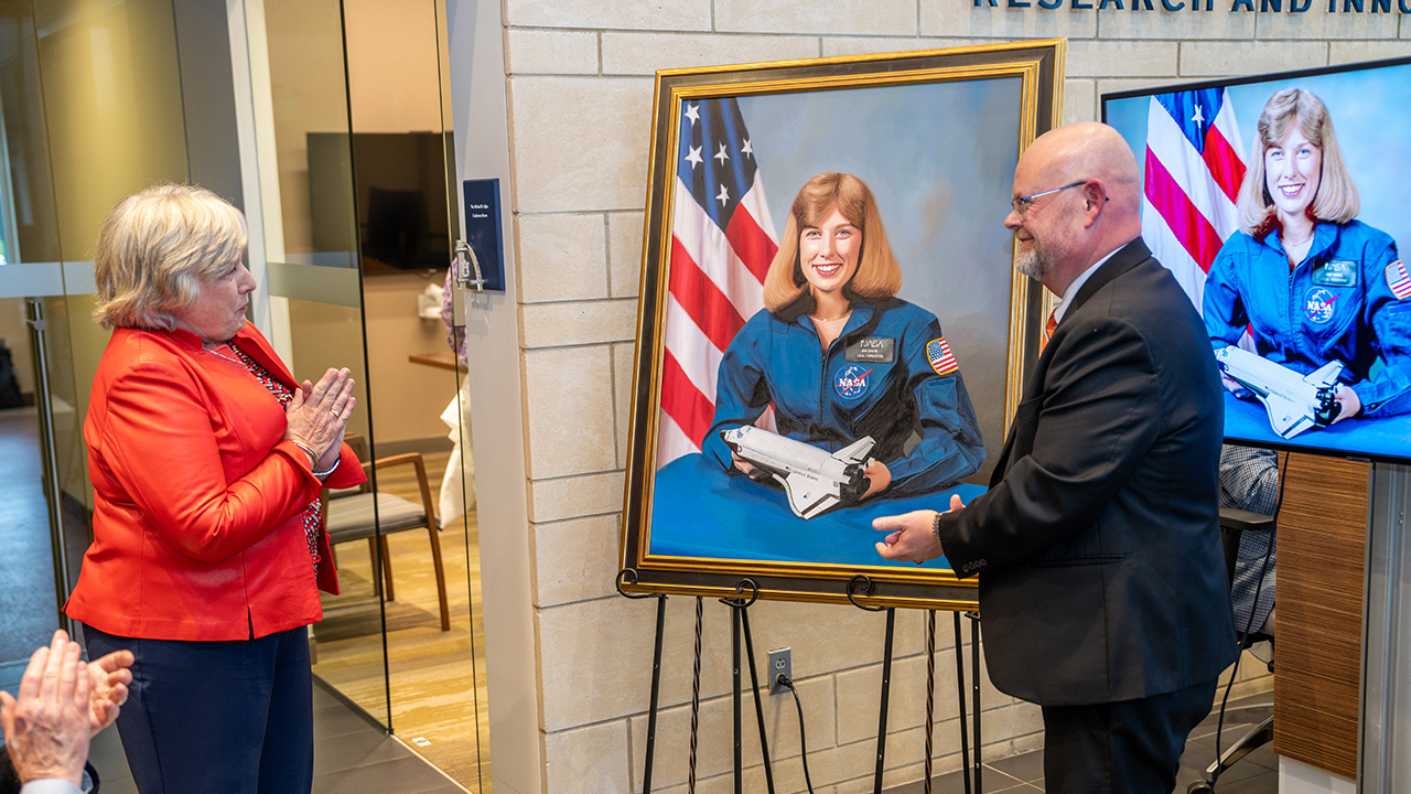Davis is one of four astronauts from the College of Engineering which includes Clifton Williams, ’54 mechanical engineering; T.K. Mattingly, ’58 aeronautical engineering; and Jim Voss, ’72 aerospace engineering. College of Sciences and Mathematics graduates Hank Hartsfield, ’54 physics, and Kathryn Thornton, ’74 physics, also served as NASA astronauts.