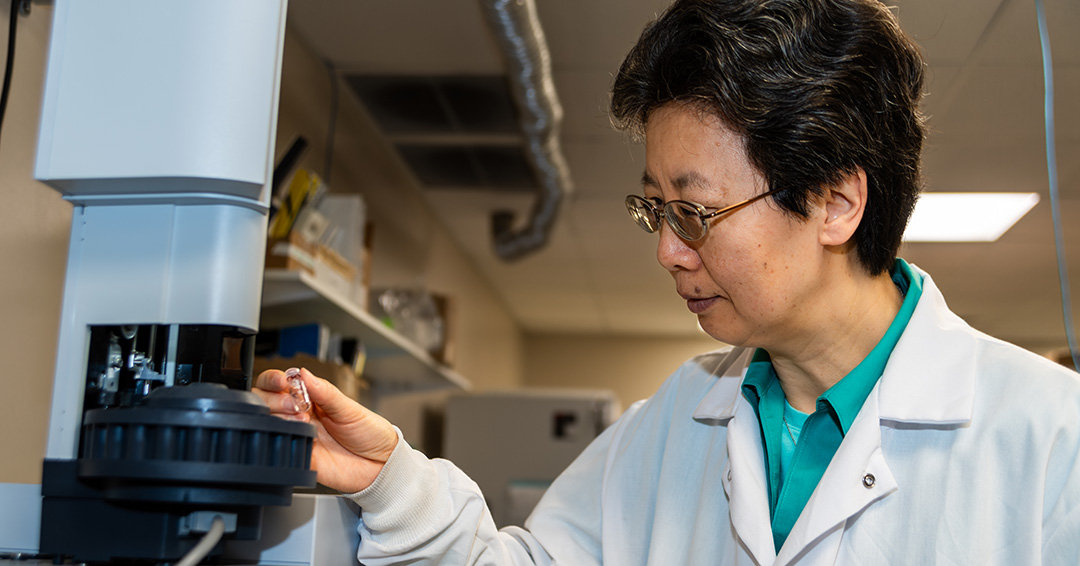 Jin Wang, the Woltosz Professor in the Department of Chemical Engineering, is part of a $591,000 U.S. Department of Agriculture National Institute of Food and Agriculture project designed to convert renewable plant material into a chemical used to produce sustainable aviation fuel and biodiesel.