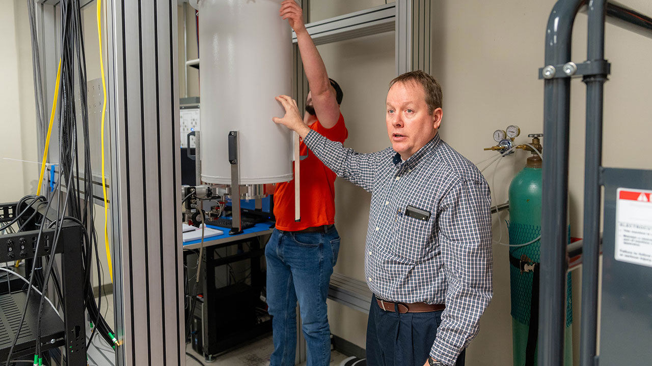 Alabama Micro-Nano Science and Technology Center acting director Mark Adams said the center continues to expand quantum engineering capabilities with the installation of a dilution refrigerator and an e-beam evaporation system for the deposition of high-quality superconducting metal films.
