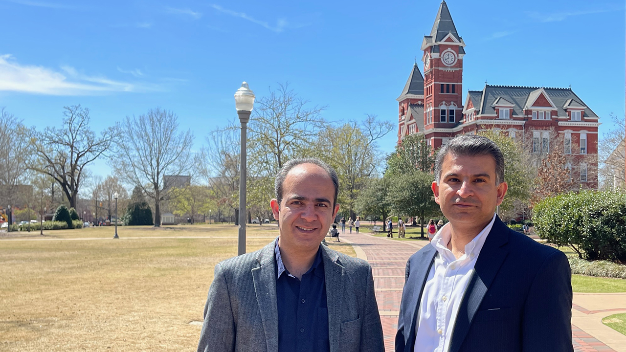 Masoud Mahjouri-Samani, left, and Nima Shamsaei, are part of a NASA-funded team that will create new means to manufacture electronic devices in space.