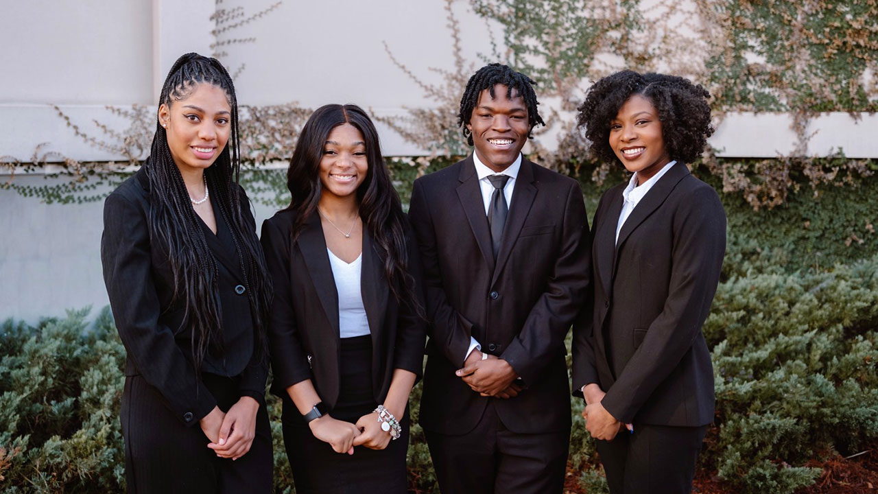 Left to right, members of the NPHC executive board Kaitlyn Reedy, Seandria Smith, Albert Franklin, and Zoey Cunningham.