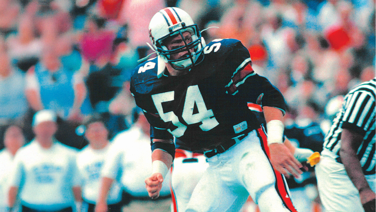 Dr. Gregg Carr, ’85 civil engineering, was a first-team All-American linebacker in 1984 and recorded 453 tackles during his Auburn career, ranking second in team history. He was drafted by the Pittsburgh Steelers in 1985 and played four NFL seasons before leaving football to pursue a career in medicine.