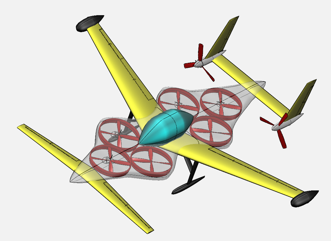 Ducted fan lift-plus-cruise concept being analyzed by DARcorporation and VSDDL