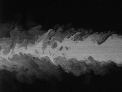 Single-shot acetone PLIF image of a low-speed jet