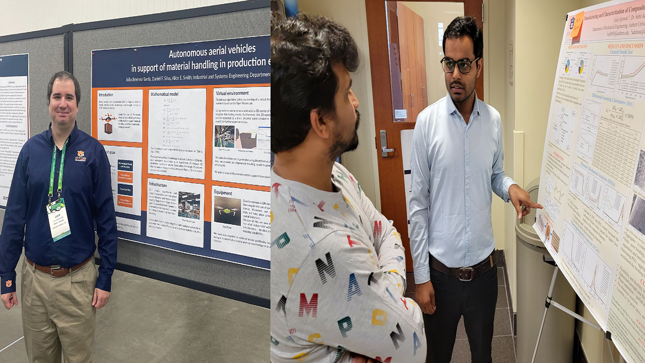 Julio Jiménez, a doctoral student in industrial and systems engineering, and Ajay Jayswal, a doctoral student in mechanical engineering, were awarded the first ICAMS Student Defined Research Awards last year.