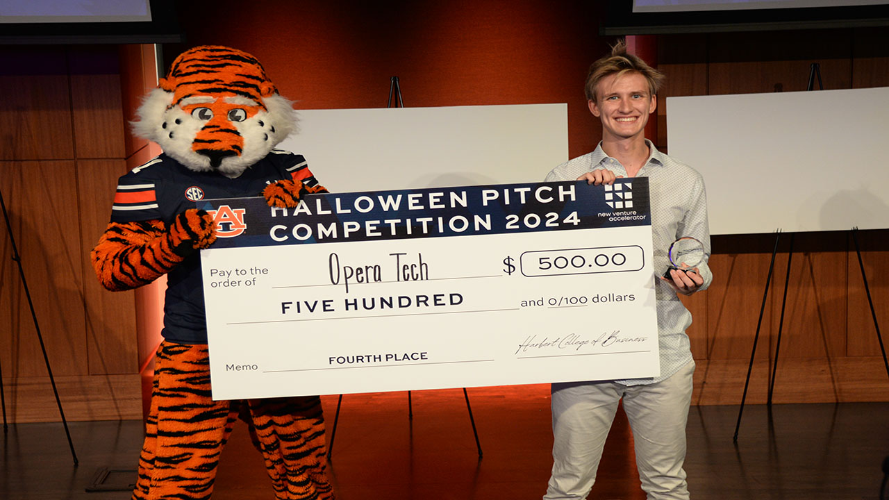 Auburn University junior Well Renkens plans to refine Opera Tech’s financial model and product testing for Auburn’s prestigious Tiger Cage business competition.