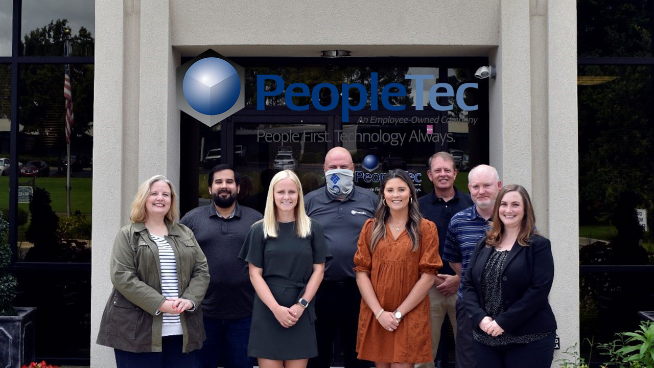 A cohort of PeopleTec employee-owners are pursuing master's degrees through the Samuel Ginn College of Engineering. Pictured on back row (left to right): Matthew Garcia, Jason Mabry, Allan Pruett. Front row (left to right): Valerie Davenport, Elise Spivey, Jordan Parker, Jeff Hoy. Also pictured: Andrea Lavender. Not pictured: Brandon Chambers, Brandon Heard, Art Walthall, and Tasha Wiley.