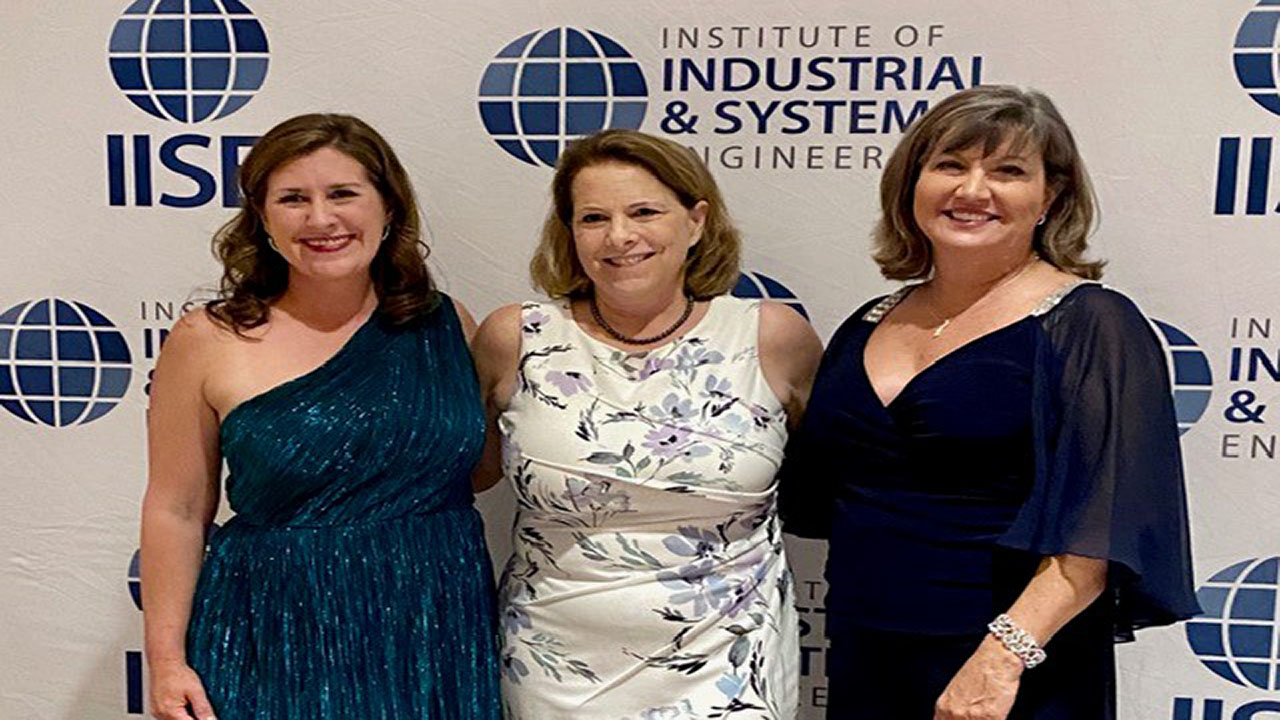 Pictured left to right: IISE Past-president Amanda Mewborn, President Eileen Van Aken, and President-elect Victoria Jordan. This is the first time in the 75-year history of IISE that all three presidents are female.