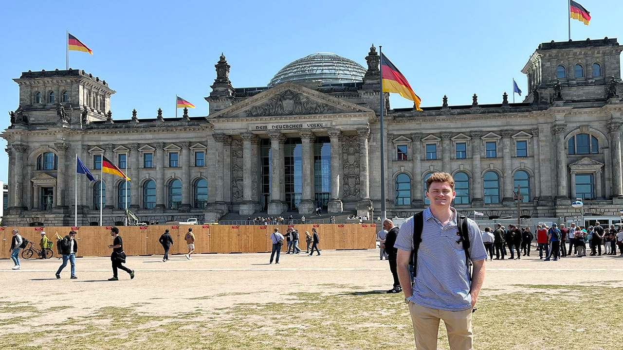 As a part of the Global Exchange Program, ISE senior Ian Campbell is studying abroad in Schweinfurt, Germany, at the Technical University of Applied Sciences from March to December of 2023.