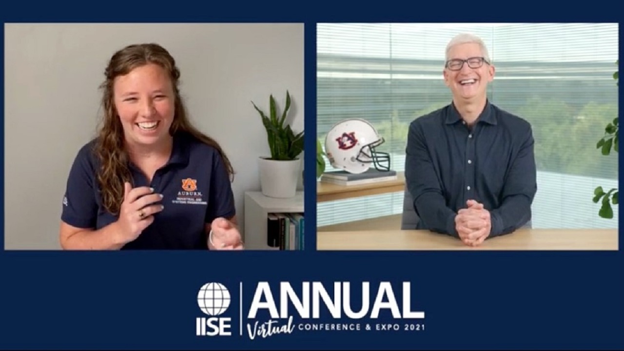 Auburn University Department of Industrial and Systems Engineering student Annie Dorsey recently had the opportunity to speak with Apple CEO Tim Cook during the annual conference of the Institute of Industrial and Systems Engineers (IISE). 