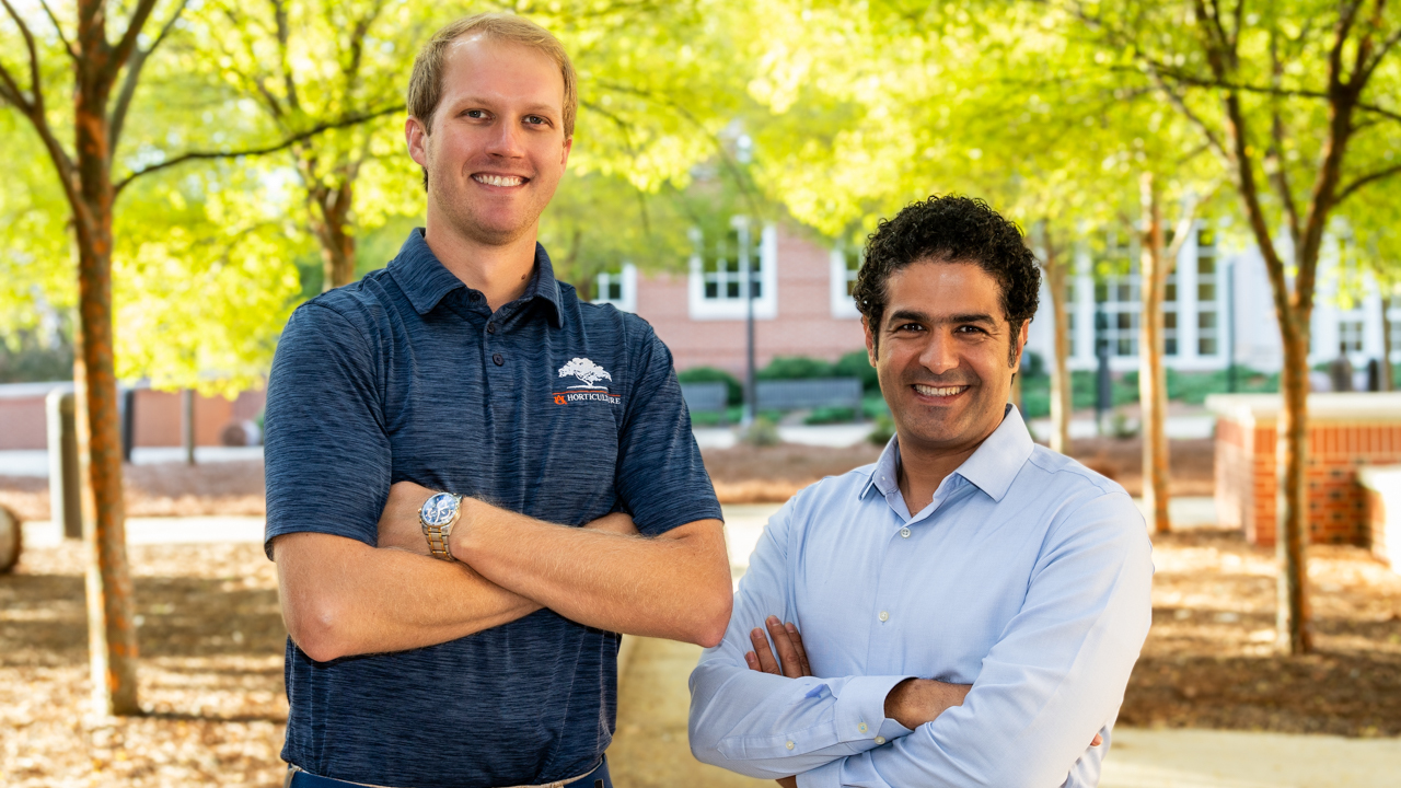 Paul Bartley, assistant professor in the College of Agriculture (left), and Ali Khosravi, Civil and Environmental Engineering assistant professor, are researching research flexible burrowing probes for site investigation and underground excavation. These probes are crucial for various development projects, including underground structures, buildings, dams and pavements, as they determine soil characteristics.