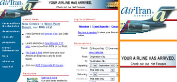 AirTran website