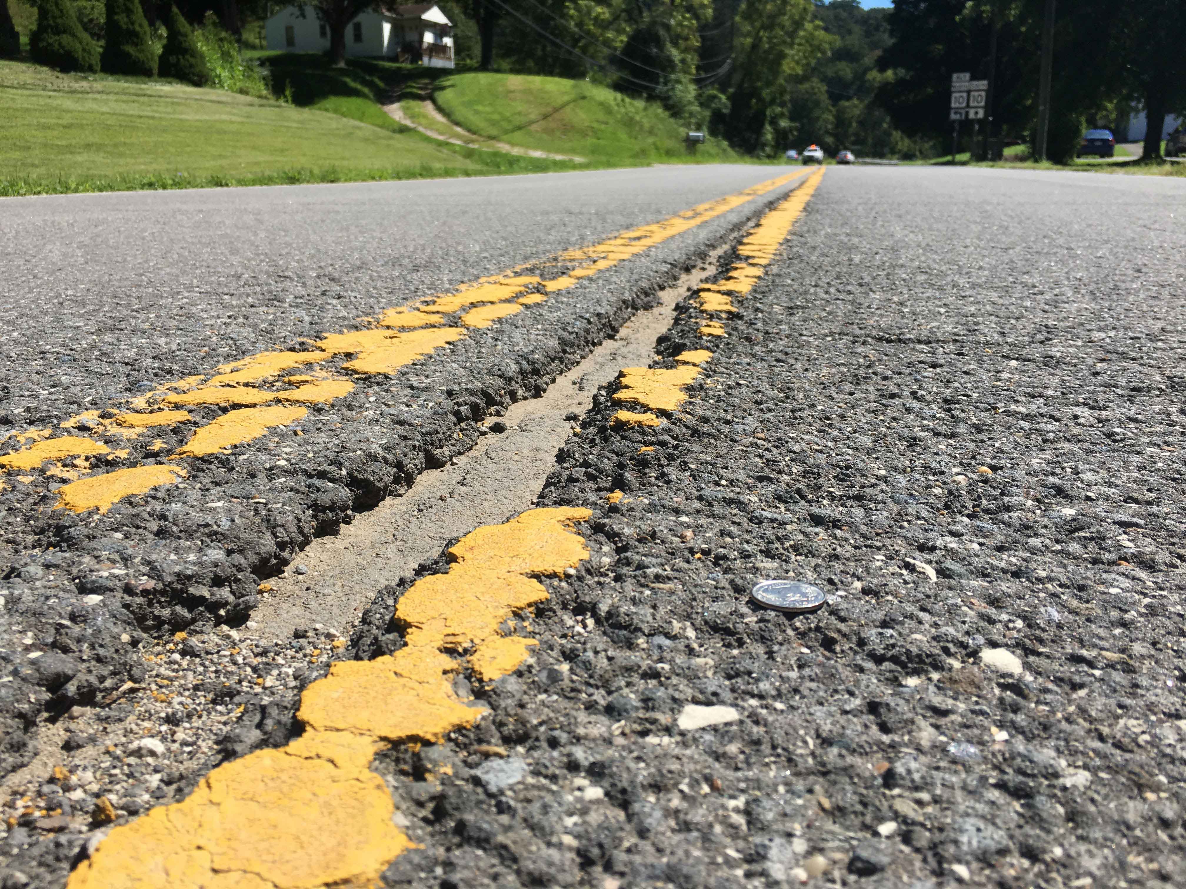 Crack in road